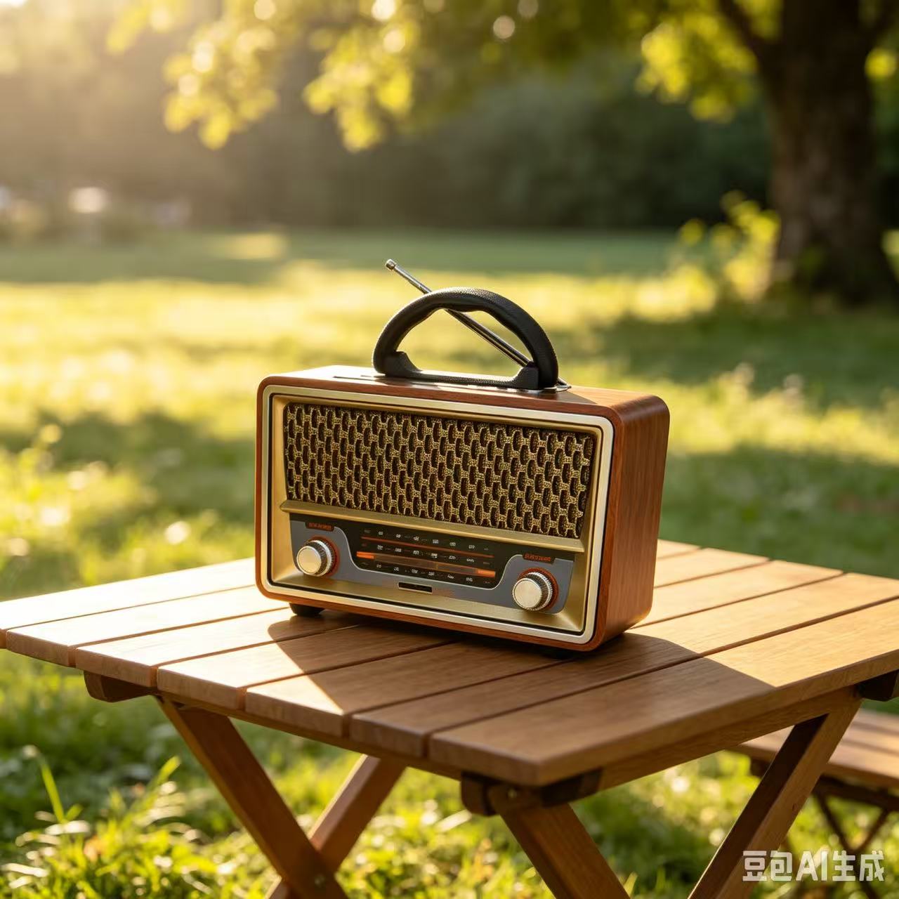 Audio X Music - Retro Yüksek Kaliteli Ahşap Taşınabilir Radyo