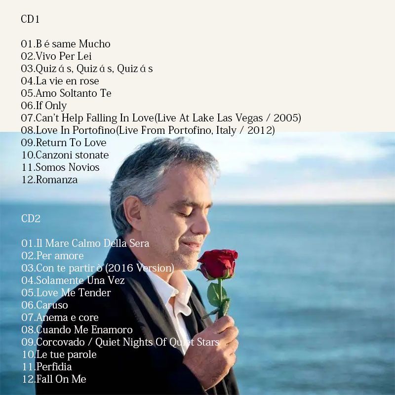 Andrea Bocelli Aşk Şarkılarım  - Audio Music New Song incelemesi ve fiyatı