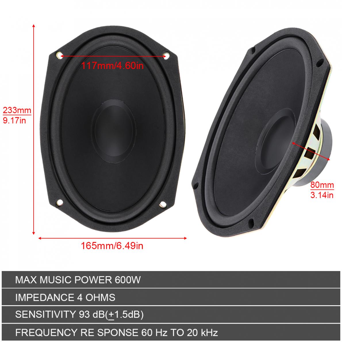 1 / 2 parça 6x9 inç 600W evren - Audio X Music incelemesi ve fiyatı